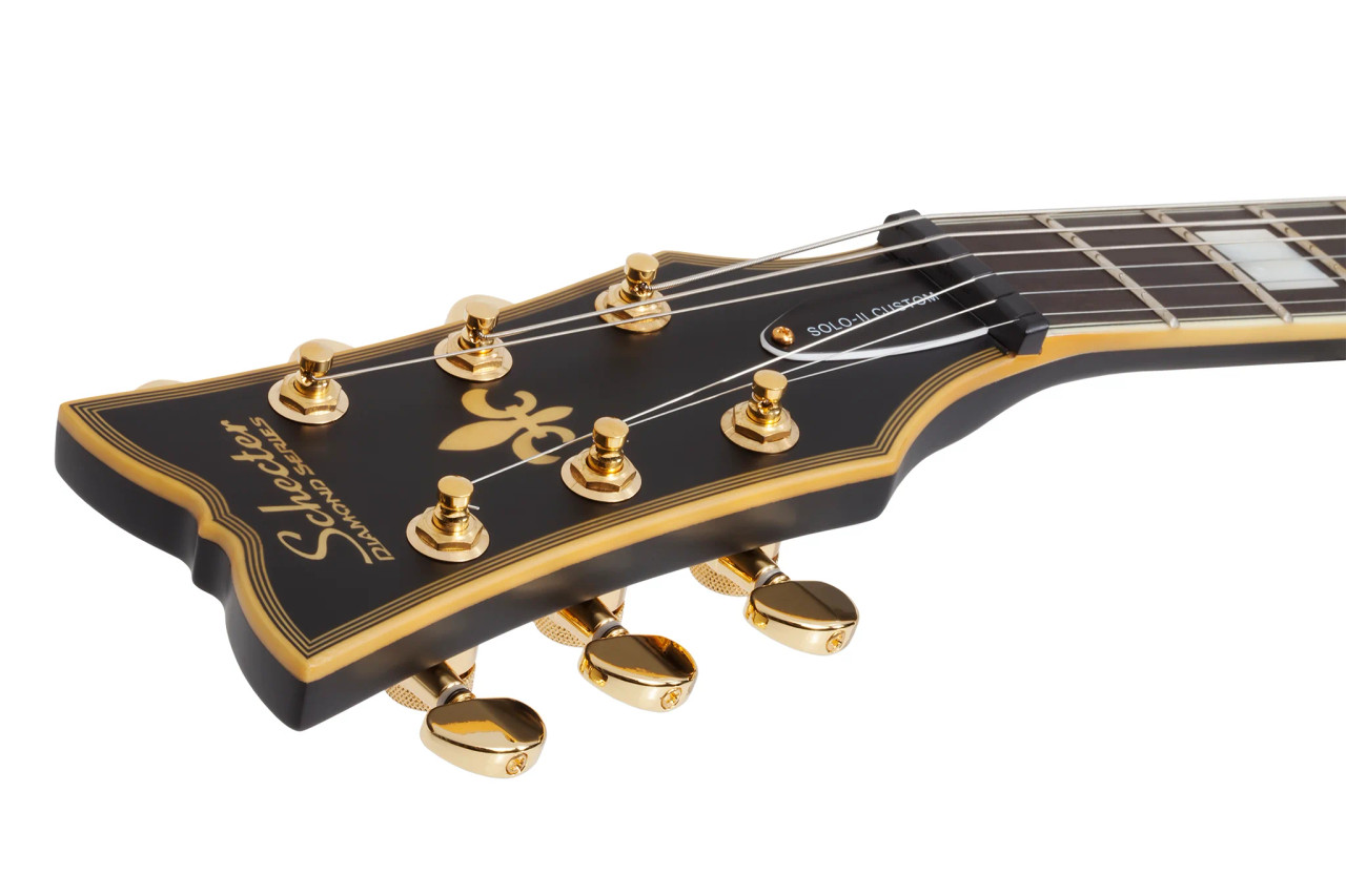 Schecter Solo II Custom Left Handed Electric Guitar - Aged Black Satin (662) | Musician Madness