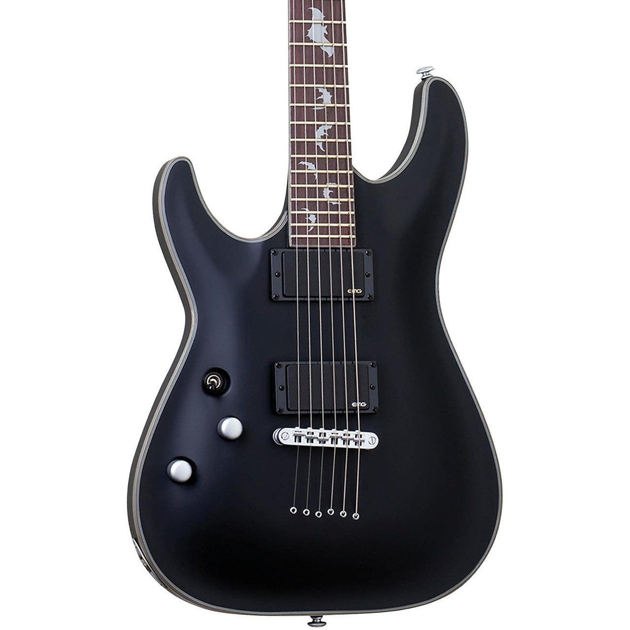 Schecter Solo-II Damien Platinum Left Hand Electric Guitar - Satin Black (1195) | Musician Madness