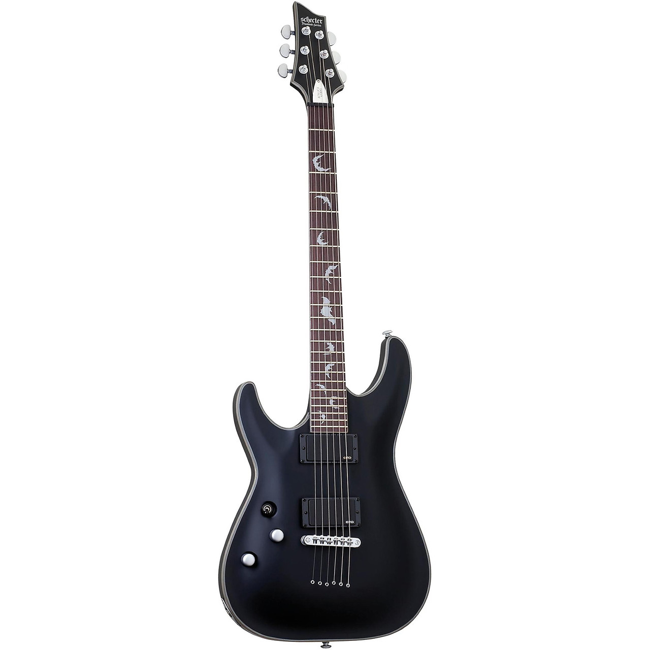 Schecter Solo-II Damien Platinum Left Hand Electric Guitar - Satin Black (1195) | Musician Madness