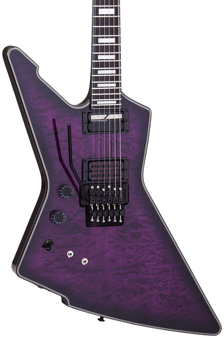 Schecter E-1 FR S Left Hand Electric Guitar - Trans Purple Burst (3254) | Musician Madness