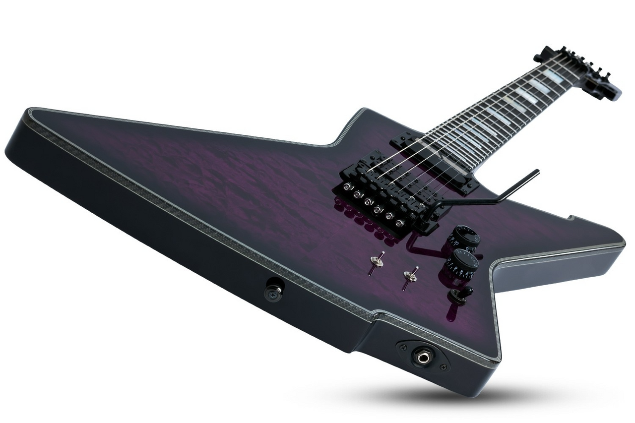Schecter E-1 FR S Left Hand Electric Guitar - Trans Purple Burst (3254) | Musician Madness