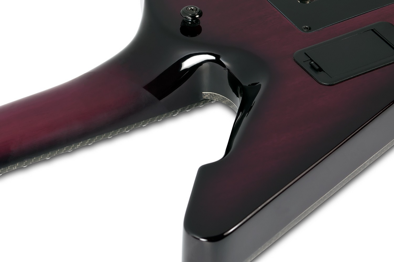 Schecter E-1 FR S Left Hand Electric Guitar - Trans Purple Burst (3254) | Musician Madness