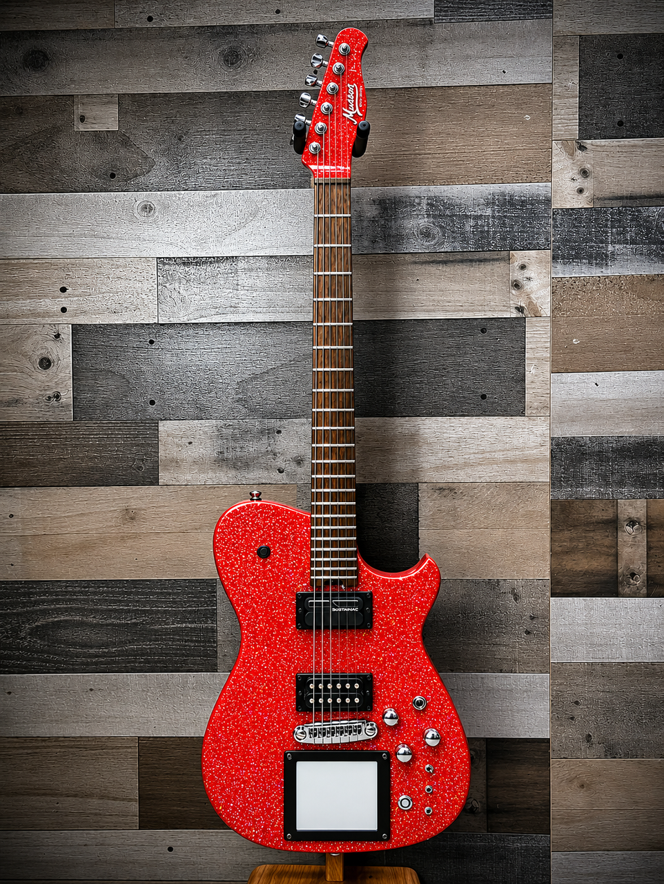 Cort MBM-2 Manson Electric Guitar w/ Kaoss Pad and Sustainiac Electric Guitar w/ Hard Case - Red Xtra Sparkle (MBM2KAOS_REDXS)