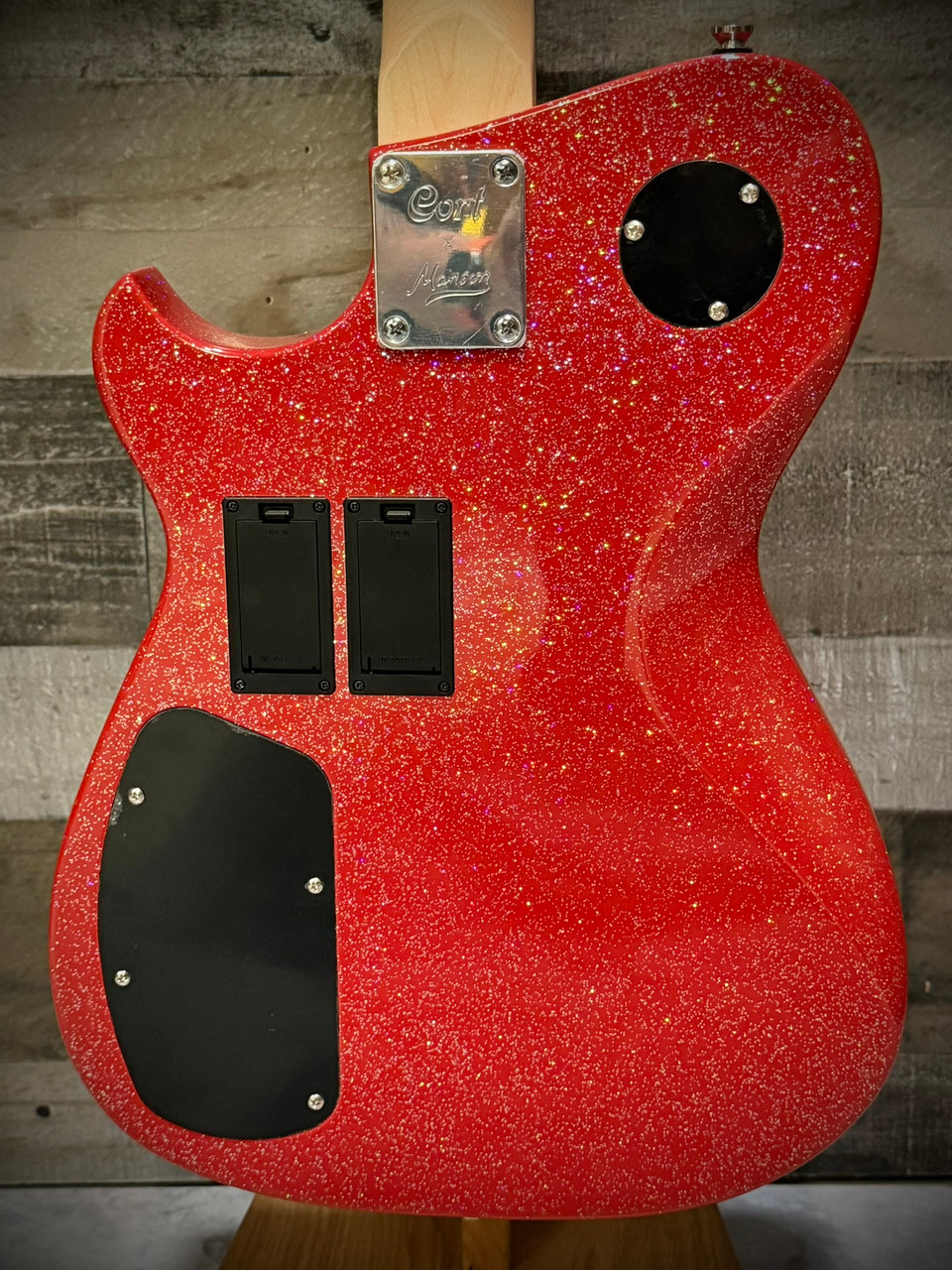 Cort MBM-2 Manson Electric Guitar w/ Kaoss Pad and Sustainiac Electric Guitar w/ Hard Case - Red Xtra Sparkle (MBM2KAOS_REDXS)