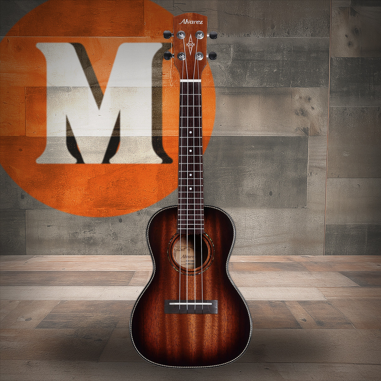 Alvarez Artist Concert Ukulele Herringbone SHB Solid Mahogany Top (AU66CSHB) | Musician Madness