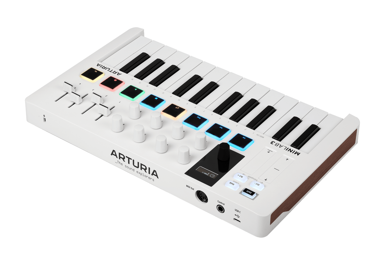 Arturia MiniLab 3 25-Key USB MIDI Controller - White (231501) | Musician Madness