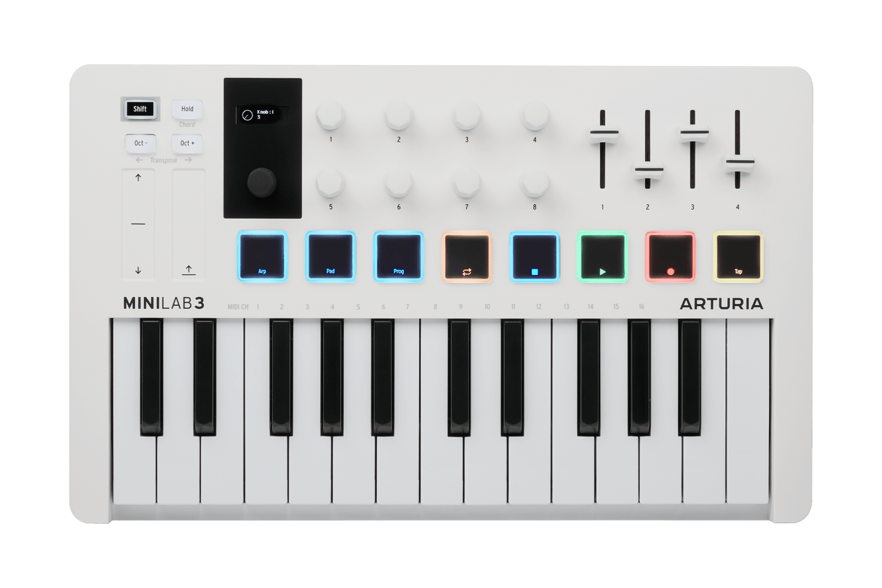 Arturia MiniLab 3 25-Key USB MIDI Controller - White (231501) | Musician Madness