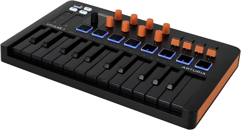 Arturia MiniLab 3 25-Key USB MIDI Controller - Orange Limited Edition (231507) | Musician Madness