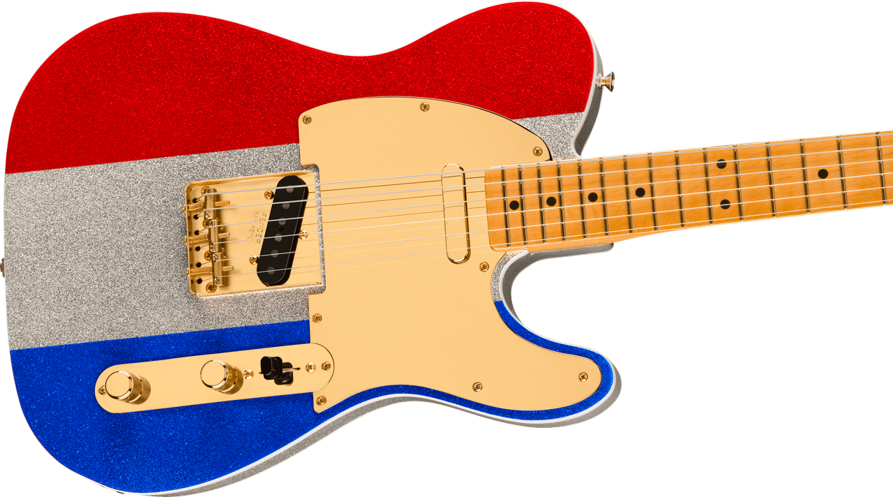 Fender Buck Owens Telecaster Maple Fingerboard, Red, Silver and Blue Sparkle | Musician Madness