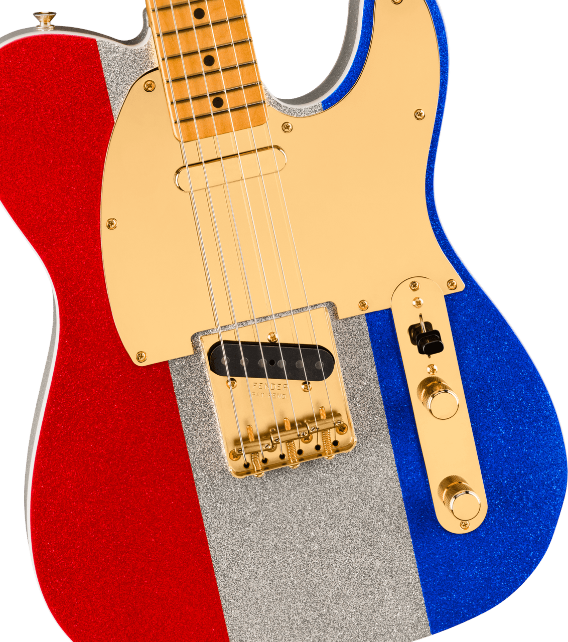 Fender Buck Owens Telecaster Maple Fingerboard, Red, Silver and Blue Sparkle | Musician Madness
