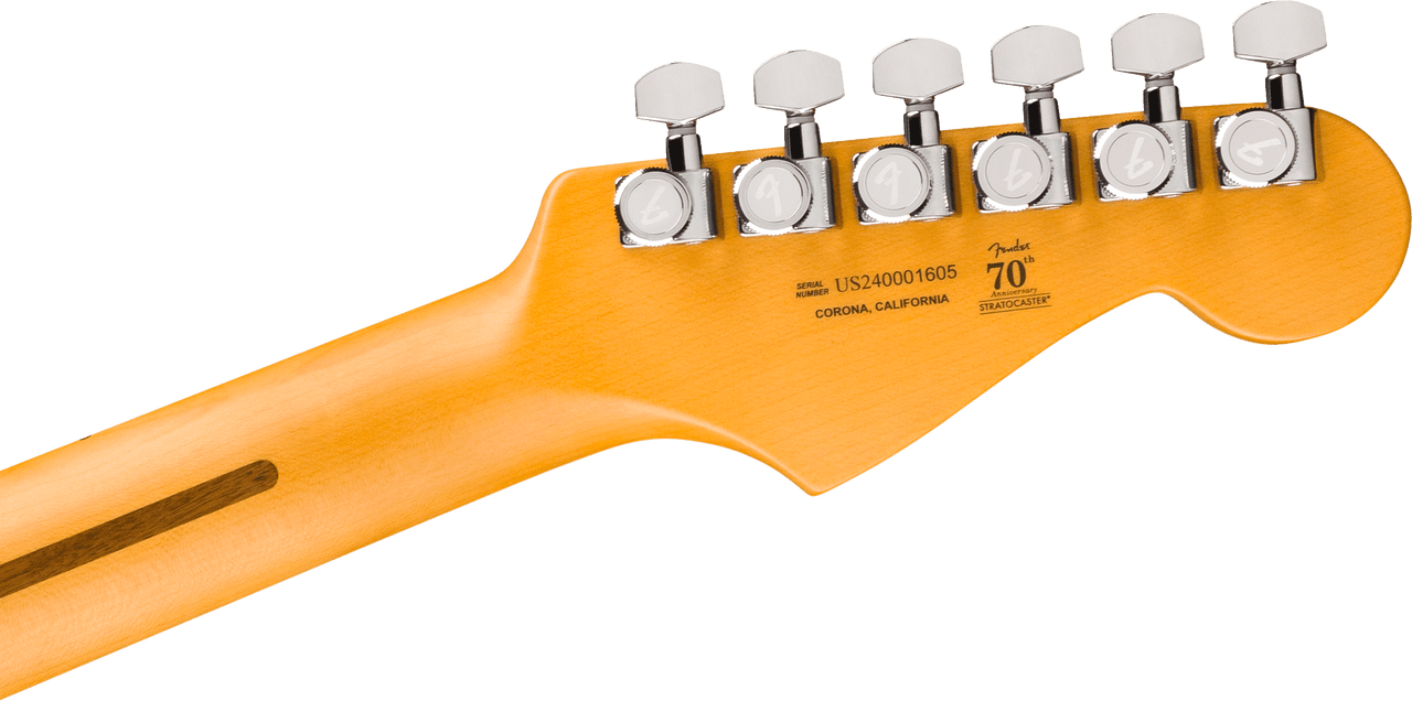 Fender American Ultra II Stratocaster Left-Hand, Ebony Fingerboard, Texas Tea | Musician Madness
