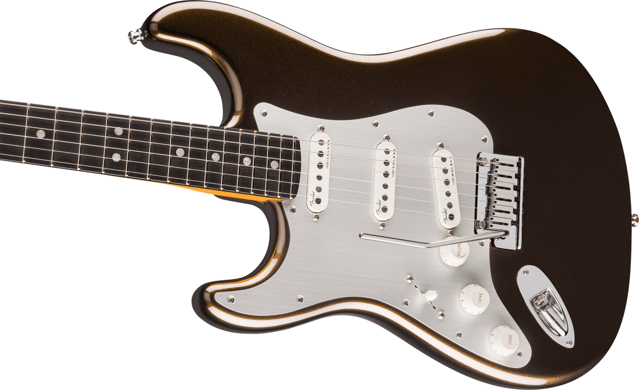 Fender American Ultra II Stratocaster Left-Hand, Ebony Fingerboard, Texas Tea | Musician Madness