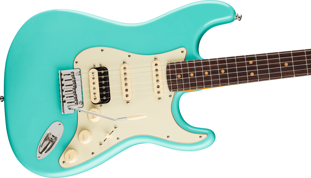 Fender American Ultra Luxe Vintage '60s Stratocaster HSS, Rosewood Fingerboard, Sea Foam Green | Musician Madness
