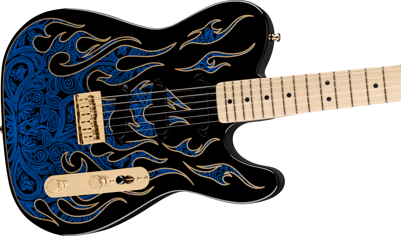 Fender James Burton Telecaster Maple Fingerboard, Blue Paisley Flames | Musician Madness