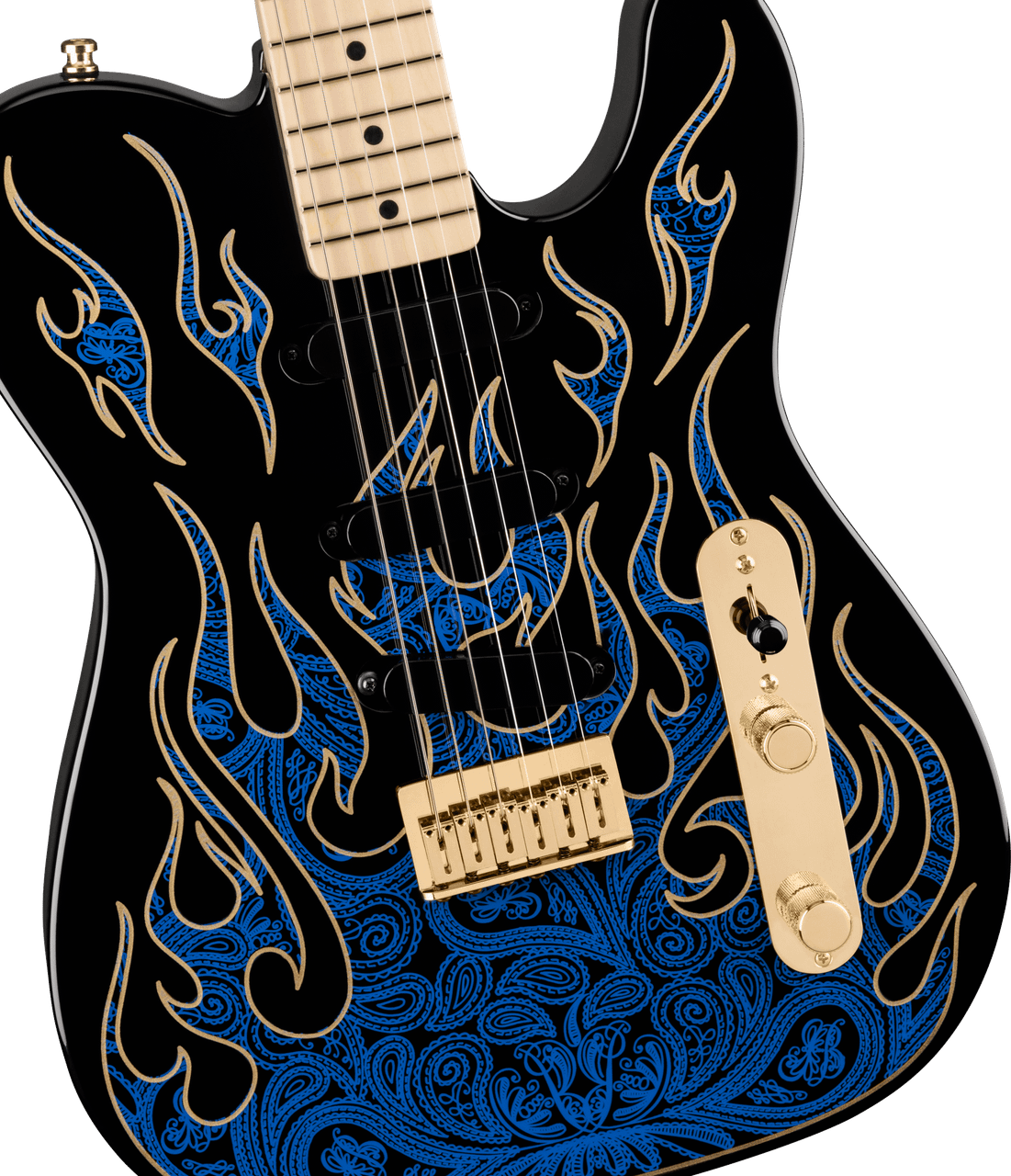 Fender James Burton Telecaster Maple Fingerboard, Blue Paisley Flames | Musician Madness