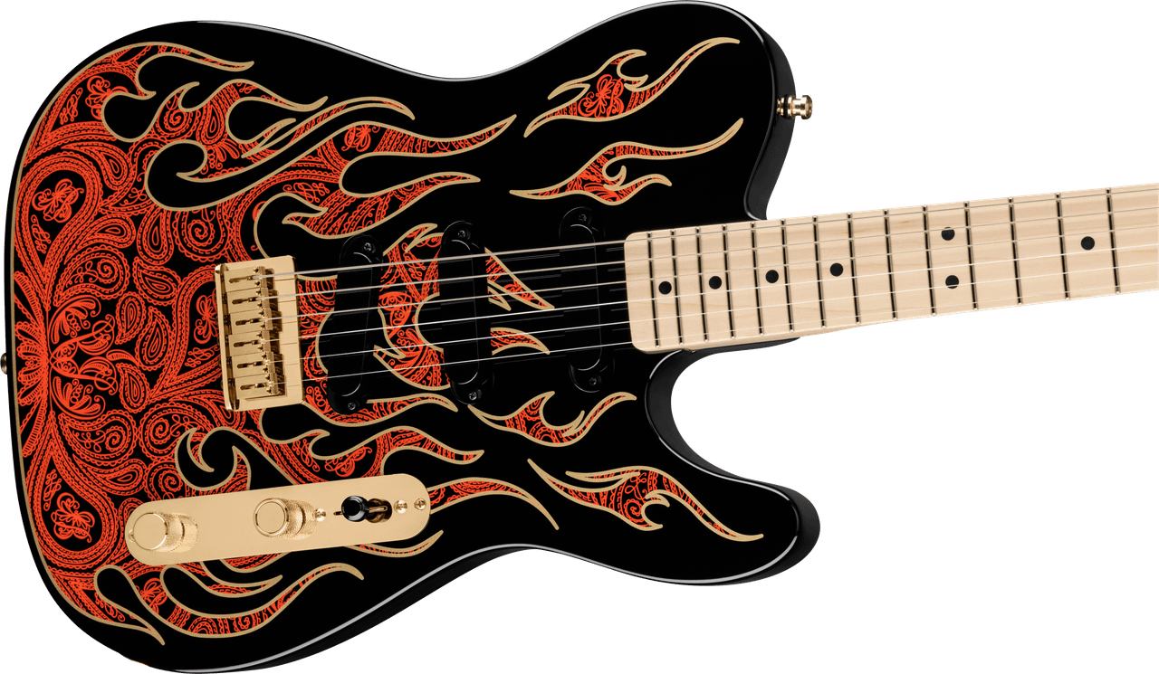 Fender James Burton Telecaster Maple Fingerboard, Red Paisley Flames | Musician Madness
