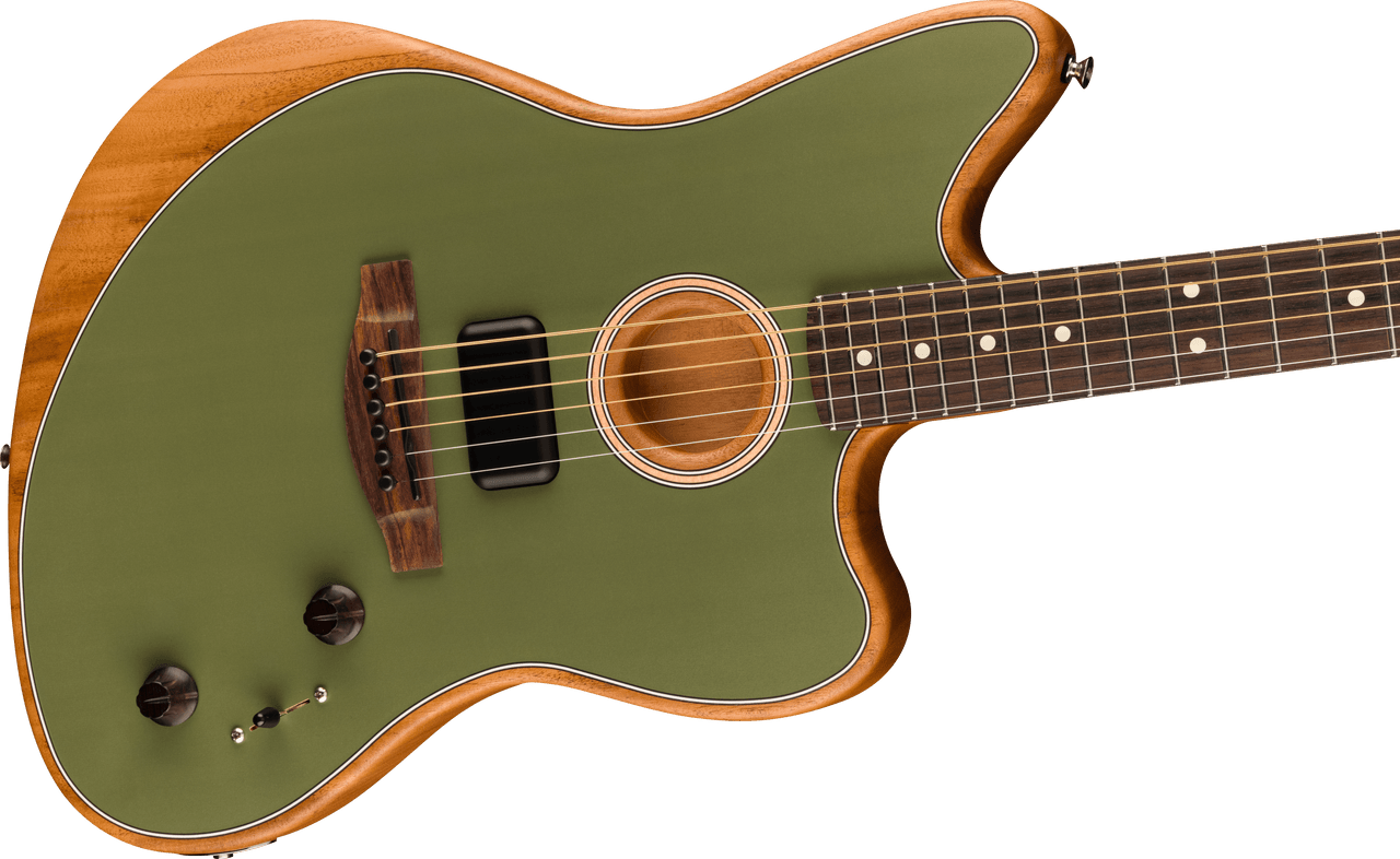 Fender Acoustasonic Player Jazzmaster, Rosewood Fingerboard, Antique Olive | Musician Madness