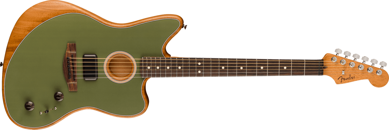 Fender Acoustasonic Player Jazzmaster, Rosewood Fingerboard, Antique Olive | Musician Madness