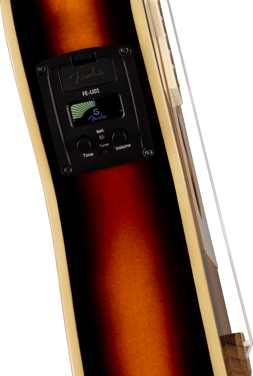 Fender Fullerton Tele Uke, Walnut Fingerboard, White Pickguard, 2-Color Sunburst | Musician Madness