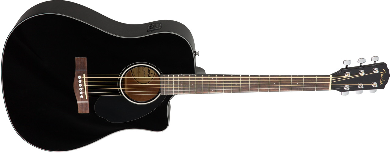 Fender CD-60SCE Dreadnought, Walnut Fingerboard, Black | Musician Madness