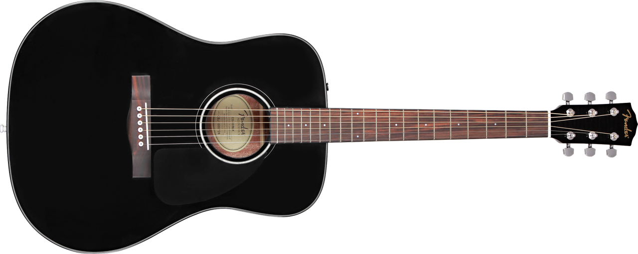 Fender CD-60 Dreadnought V3 w/Case, Walnut Fingerboard, Black | Musician Madness
