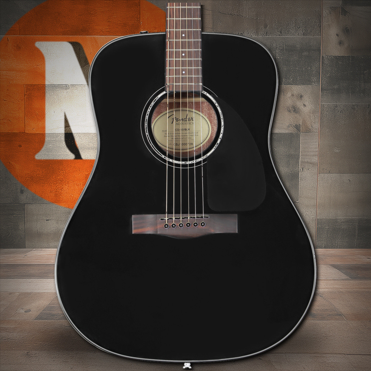 Fender CD-60 Dreadnought V3 w/Case, Walnut Fingerboard, Black | Musician Madness