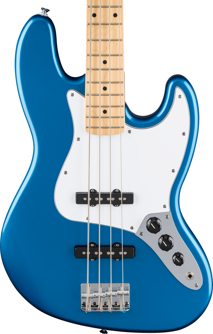 Fender Standard Jazz Bass Maple Fingerboard, White Pickguard, Aqua Marine Metallic | Musician Madness