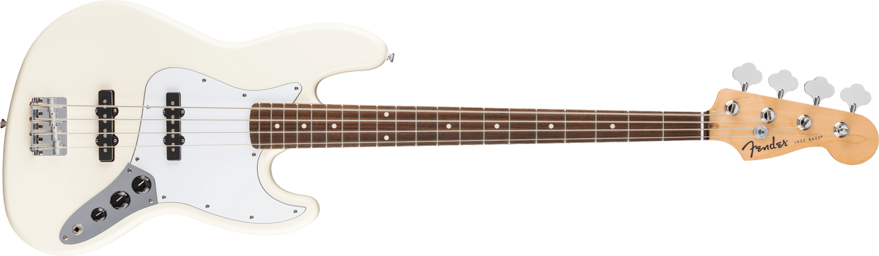 Fender Standard Jazz Bass Laurel Fingerboard, White Pickguard, Olympic White | Musician Madness