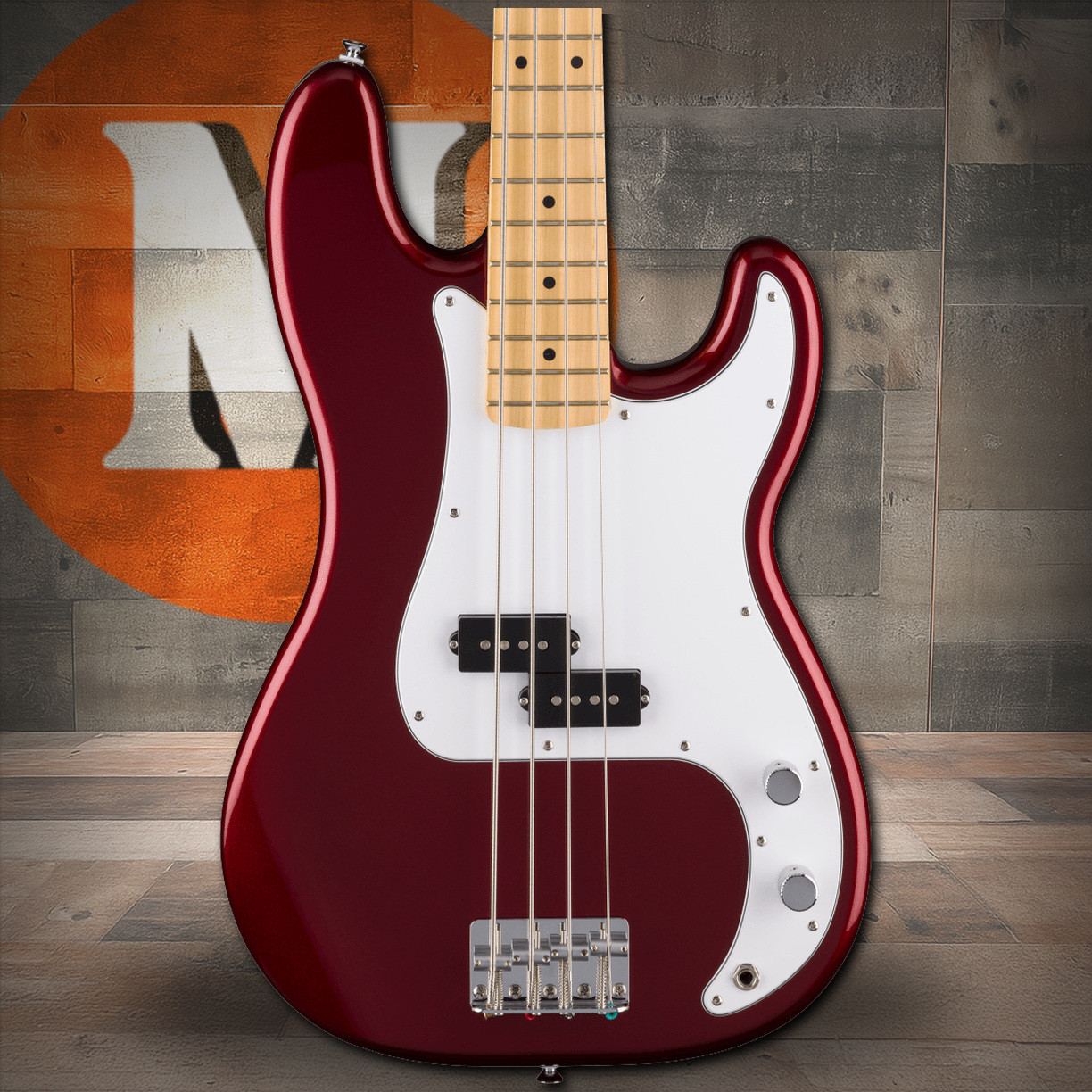 Fender Standard Precision Bass Maple Fingerboard, White Pickguard, Candy Cola | Musician Madness
