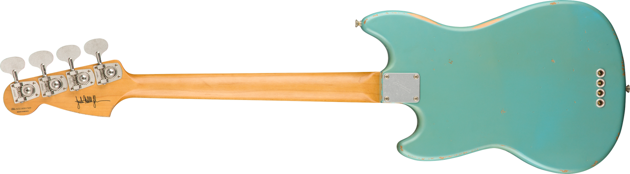 Fender JMJ Road Worn Mustang Bass Rosewood Fingerboard, Faded Daphne Blue | Musician Madness