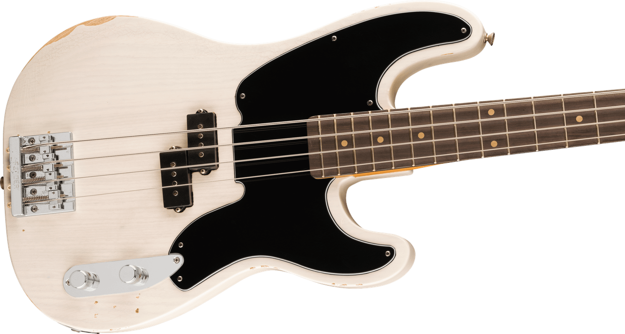 Fender Mike Dirnt Road Worn Precision Bass Rosewood Fingerboard, White Blonde | Musician Madness