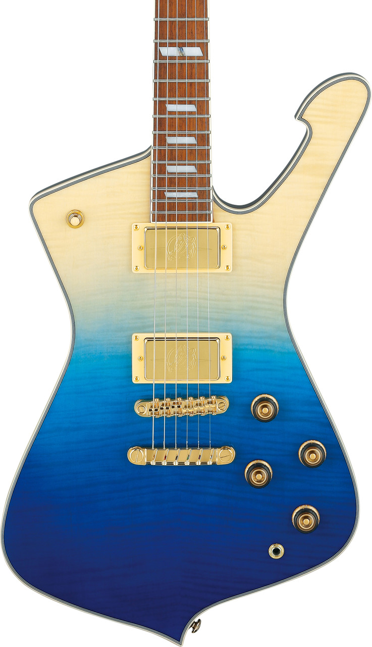 Ibanez Iceman 6 String Electric Guitar w/Bag - Transparent Blue Gradation (IC420FMTBG) | Musician Madness
