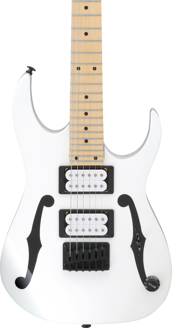 Ibanez Paul Gilbert Signature 6 String Electric Guitar (22.2" scale) - White (PGMM31WH) | Musician Madness