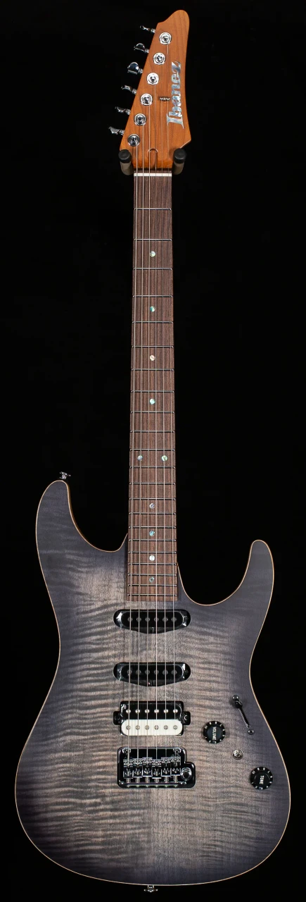 Ibanez Tom Quayle Signature 6 String Electric Guitar w/Case - Charcol Black Burst Flat (TQM2CUF) | Musician Madness