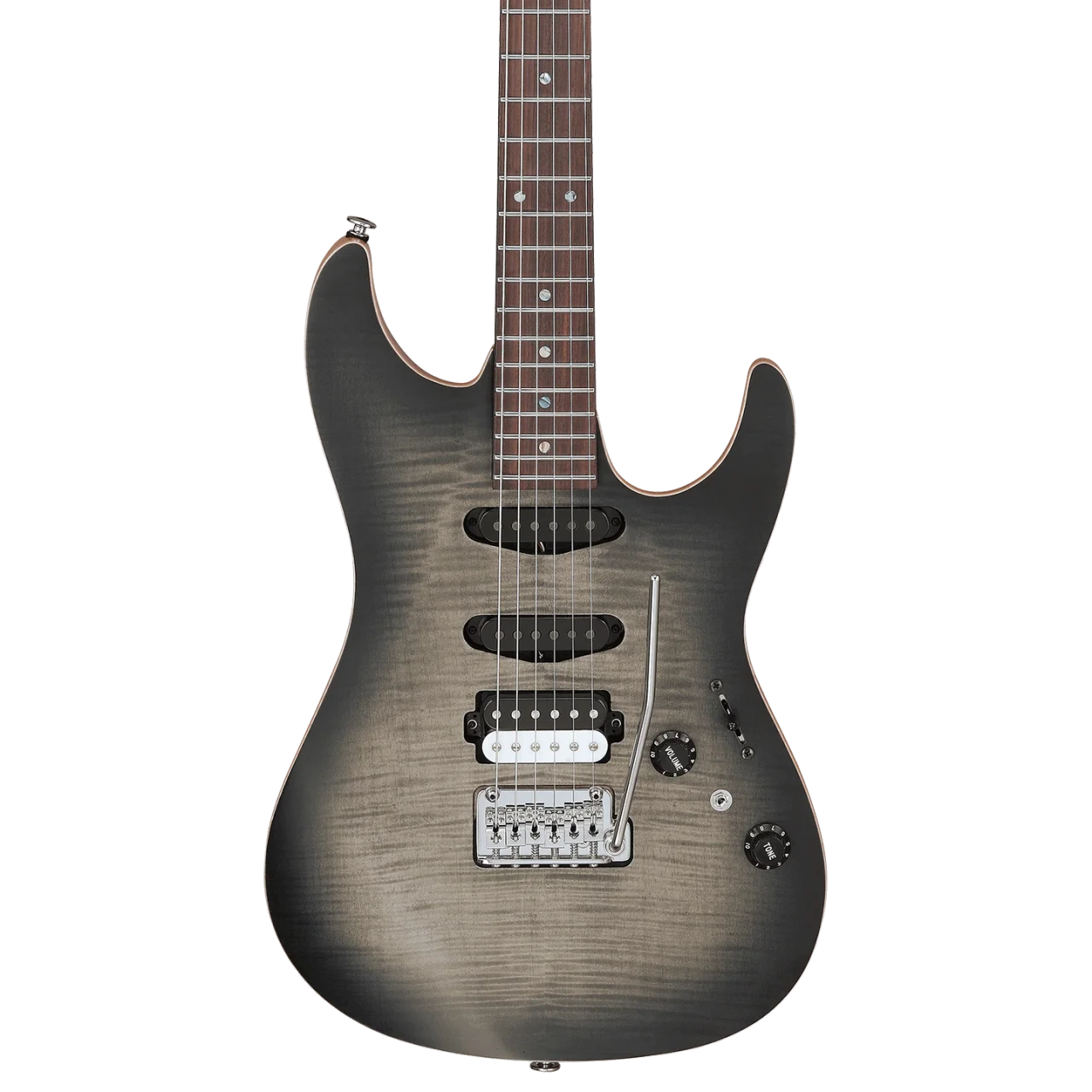 Ibanez Tom Quayle Signature 6 String Electric Guitar w/Case - Charcol Black Burst Flat (TQM2CUF) | Musician Madness