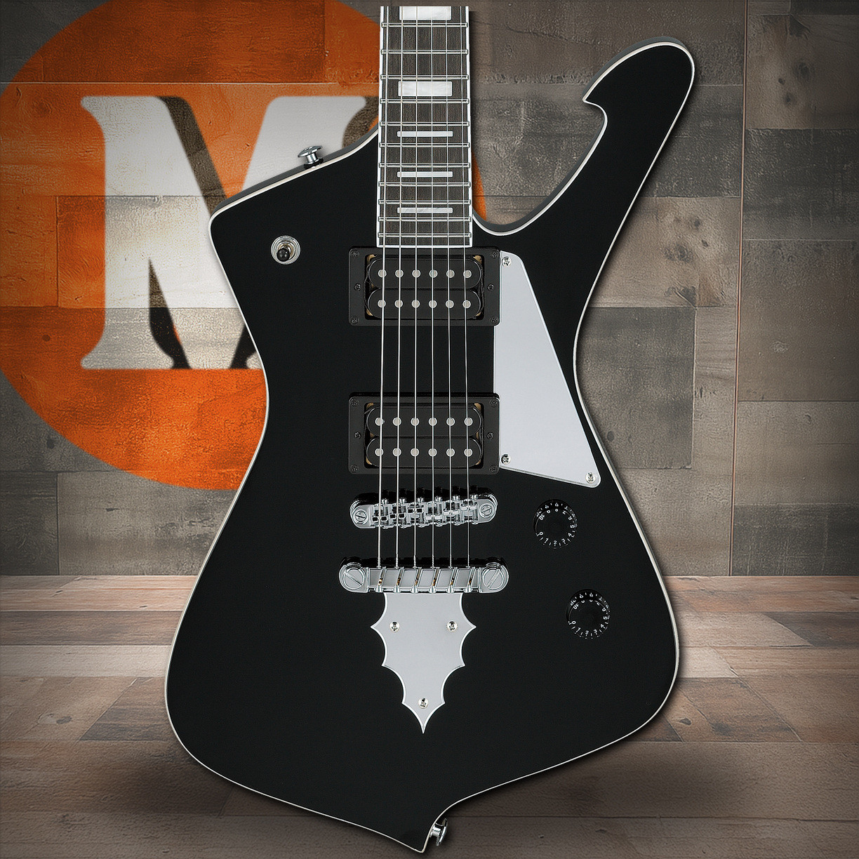 Ibanez Paul Stanley Signature 6 String Electric Guitar (22.2" scale) - Black (PSM10BK)