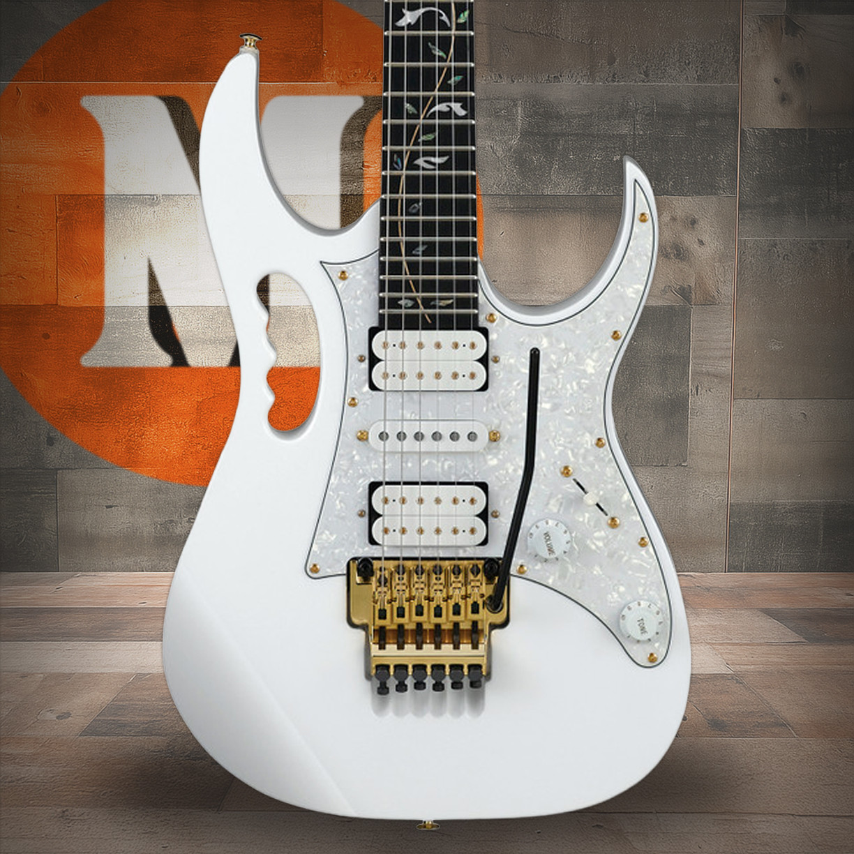 Ibanez Steve Vai Signature 6 String Electric Guitar w/Bag - White (JEM7VPWH) | Musician Madness