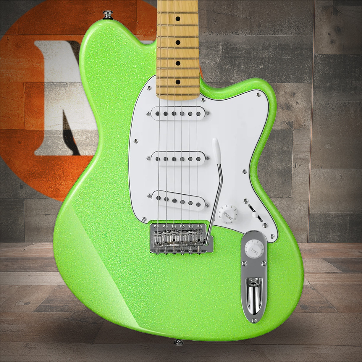 Ibanez Yvette Young Signature 6 String Electric Guitar - Slime Green Sparkle (YY10SGS) | Musician Madness
