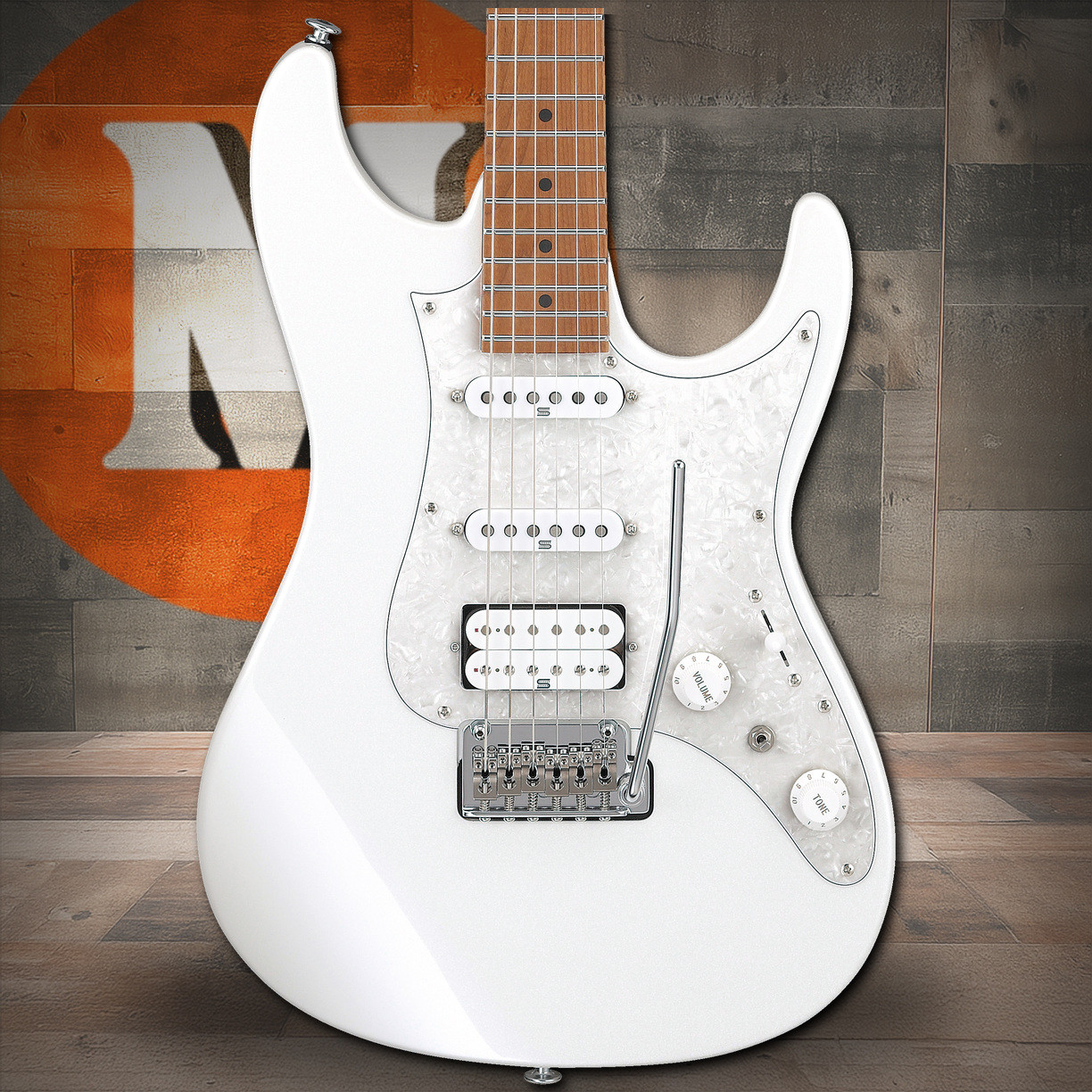 Ibanez AZ Prestige 6 String Electric Guitar w/Case - Pearl White (AZ2204PW)