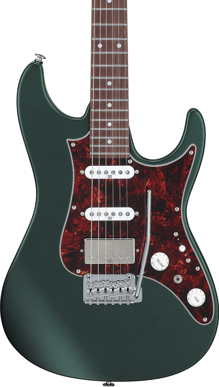 Ibanez AZ Prestige 6 String Electric Guitar w/Case - Ivy Green Metallic Flat (AZ2204NVGF)