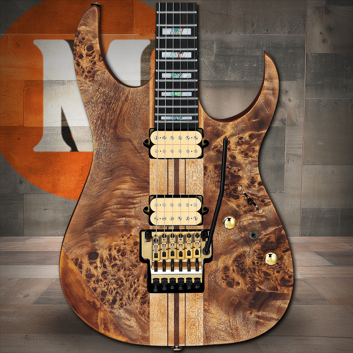 Ibanez RG Premium 6 String Electric Guitar - Antique Brown Stained Flat (RGT1220PBABS)