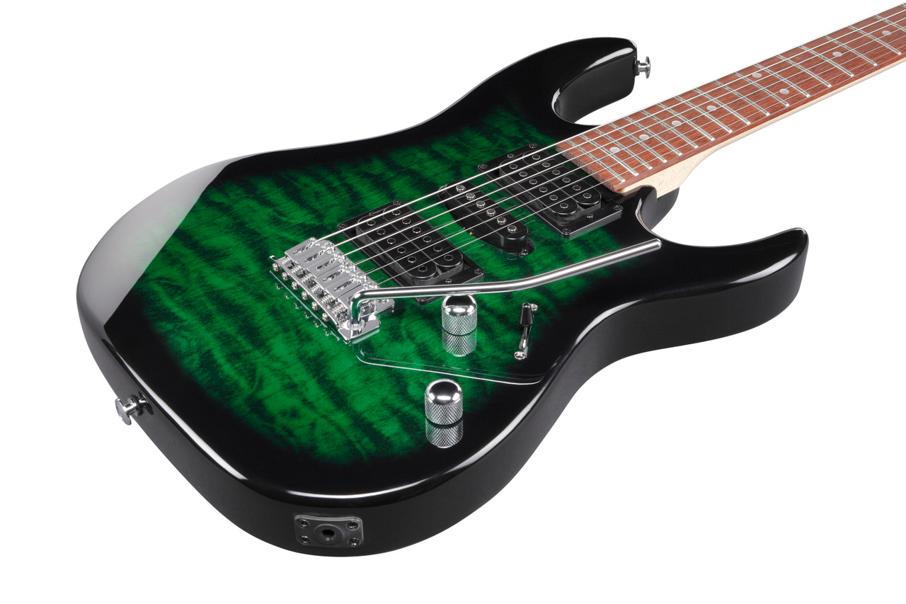 Ibanez GIO RX 6 String Electric Guitar - Transparent Emerald Burst (GRX70QATEB)