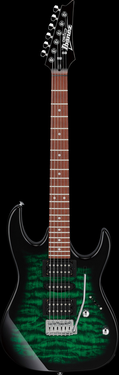 Ibanez GIO RX 6 String Electric Guitar - Transparent Emerald Burst (GRX70QATEB)