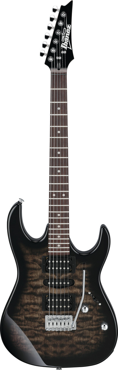Ibanez GIO RX 6 String Electric Guitar - Transparent Black Sunburst (GRX70QATKS) | Musician Madness