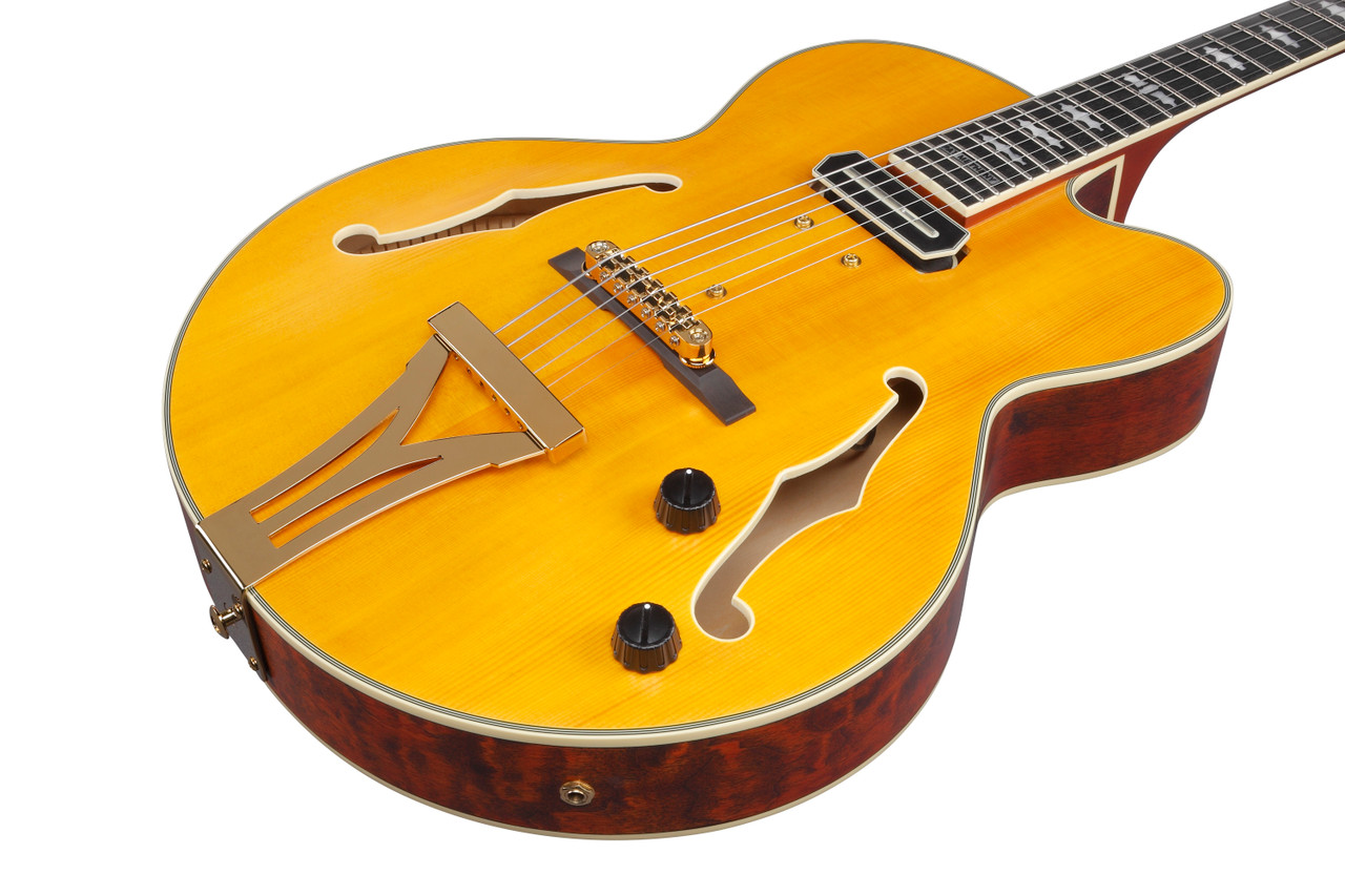 Ibanez Pat Metheny Signature 6 String Electric Guitar w/Case - Natural Amber Low Gloss (PM3CNAL)