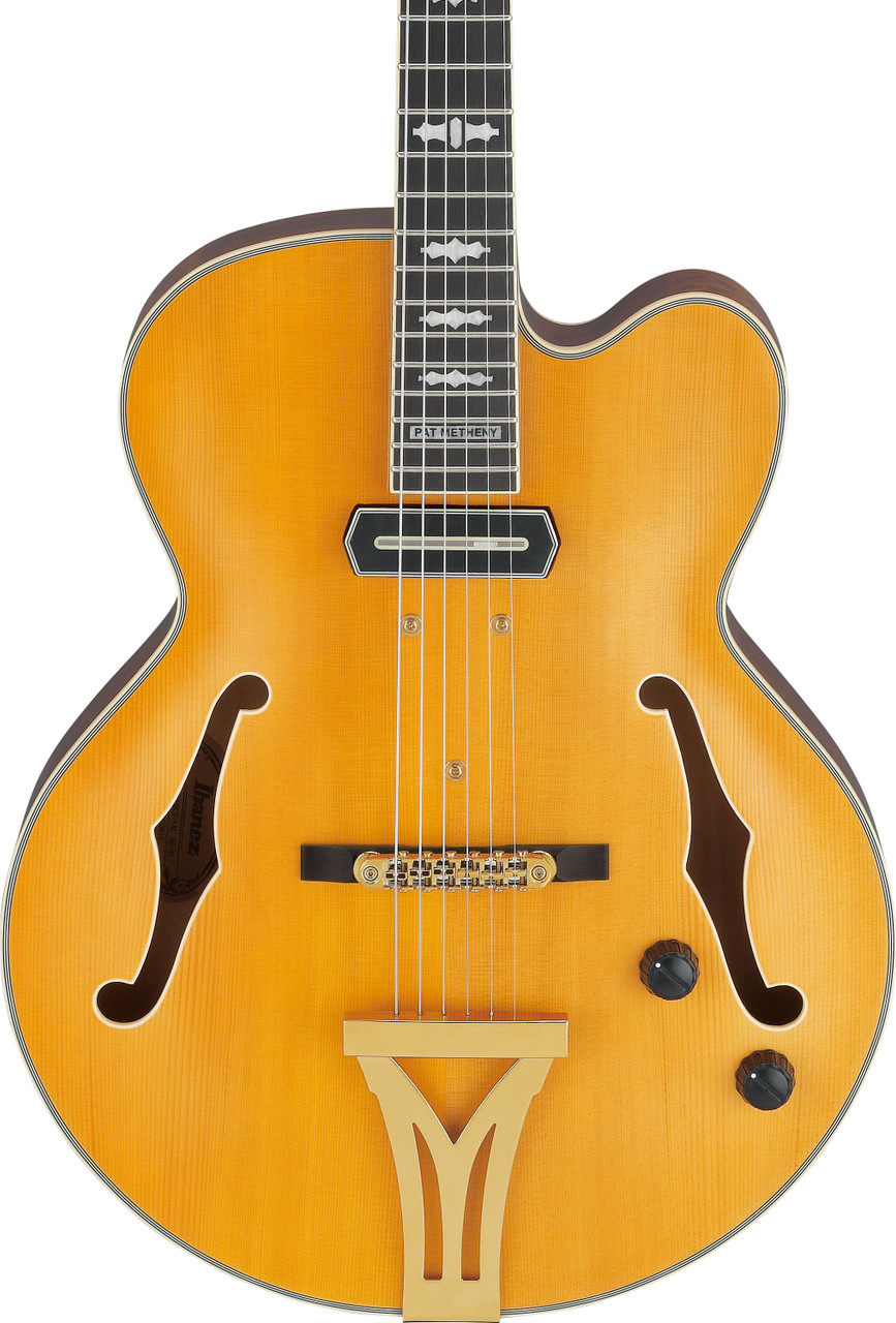 Ibanez Pat Metheny Signature 6 String Electric Guitar w/Case - Natural Amber Low Gloss (PM3CNAL)