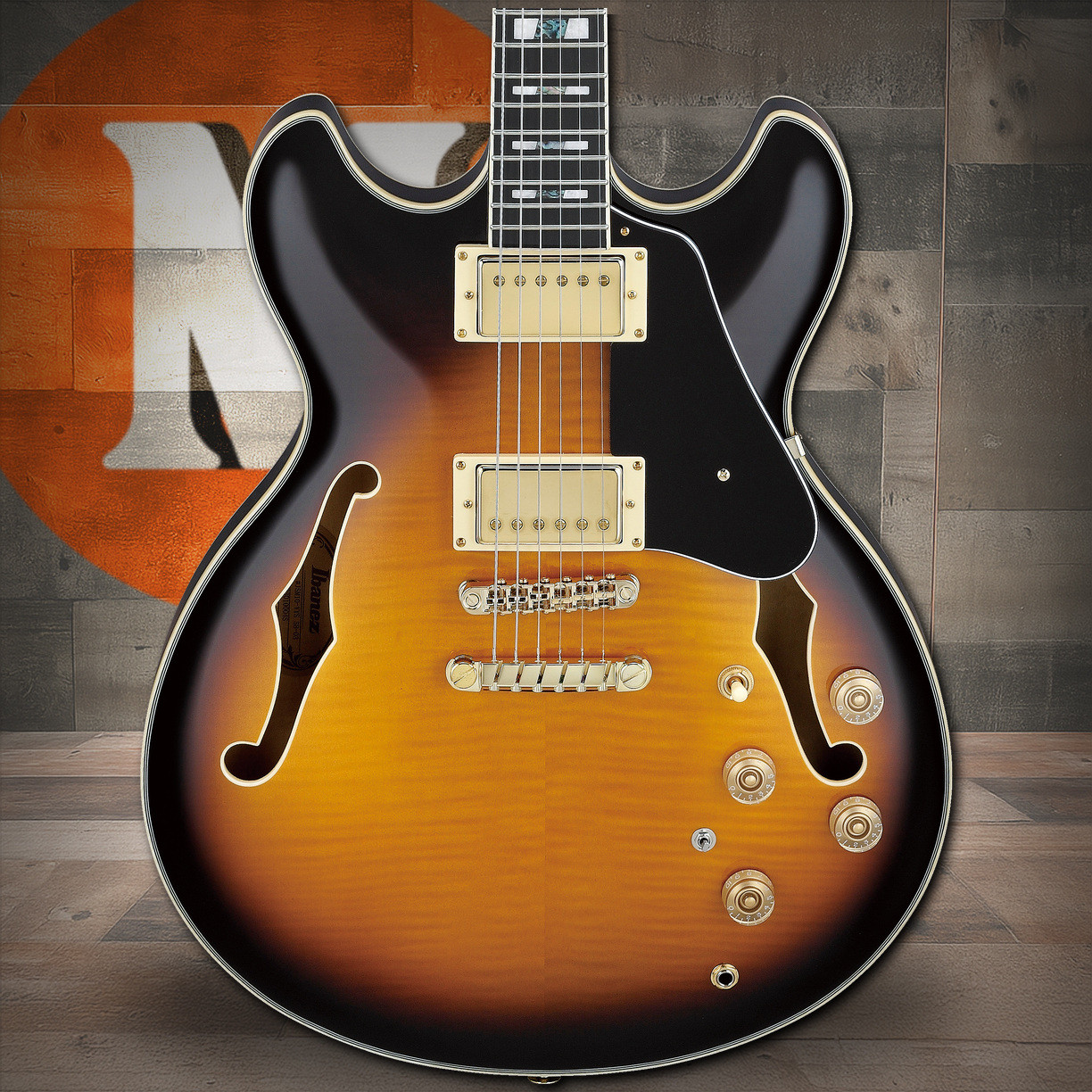 Ibanez John Scofield Signature  6 String Electric Guitar w/Case - Vintage Yellow Sunburst (JSM10VYS)