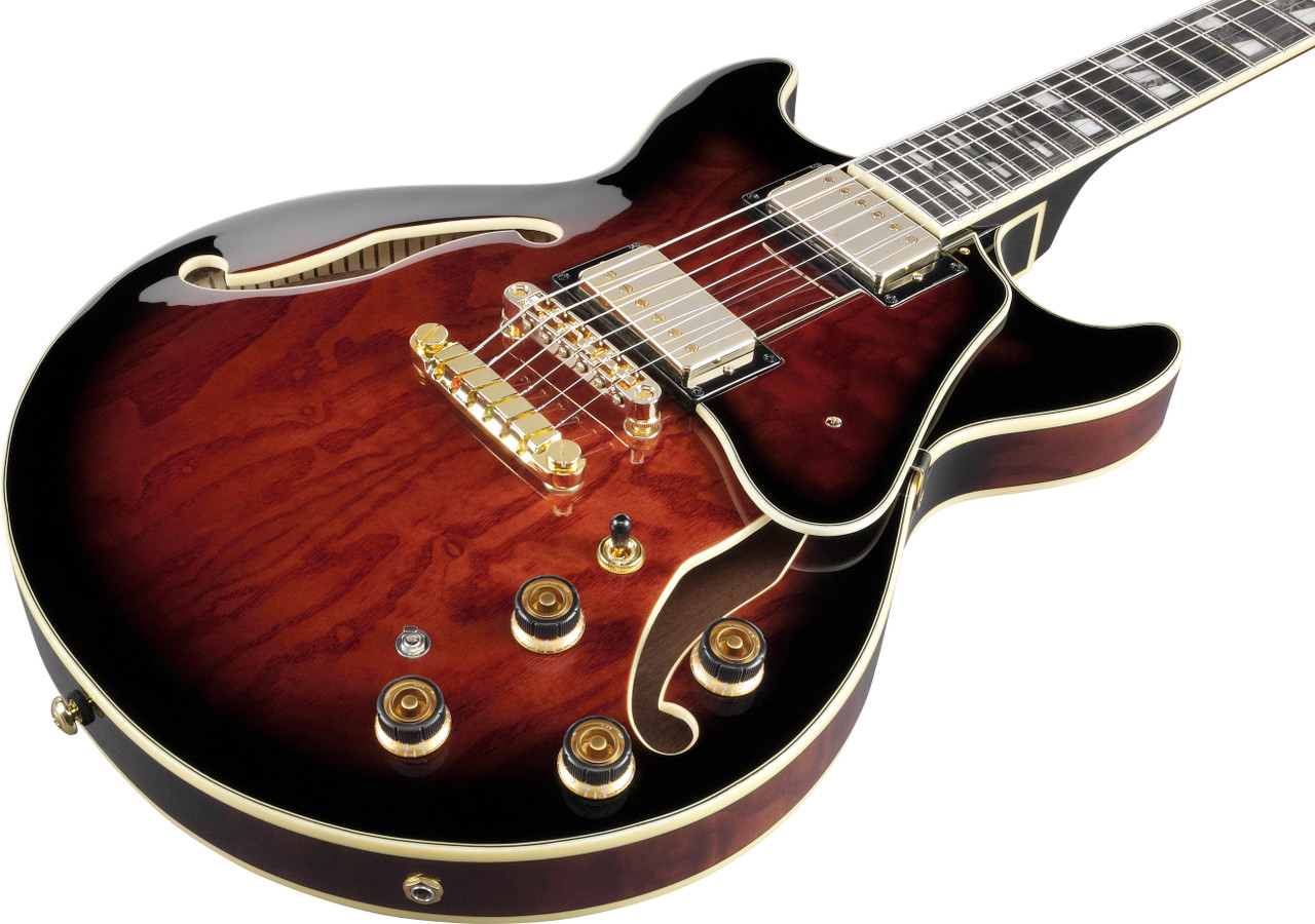 Ibanez AM Artstar 6 String Electric Guitar w/Case - Dark Brown Sunburst (AM153QADBS)