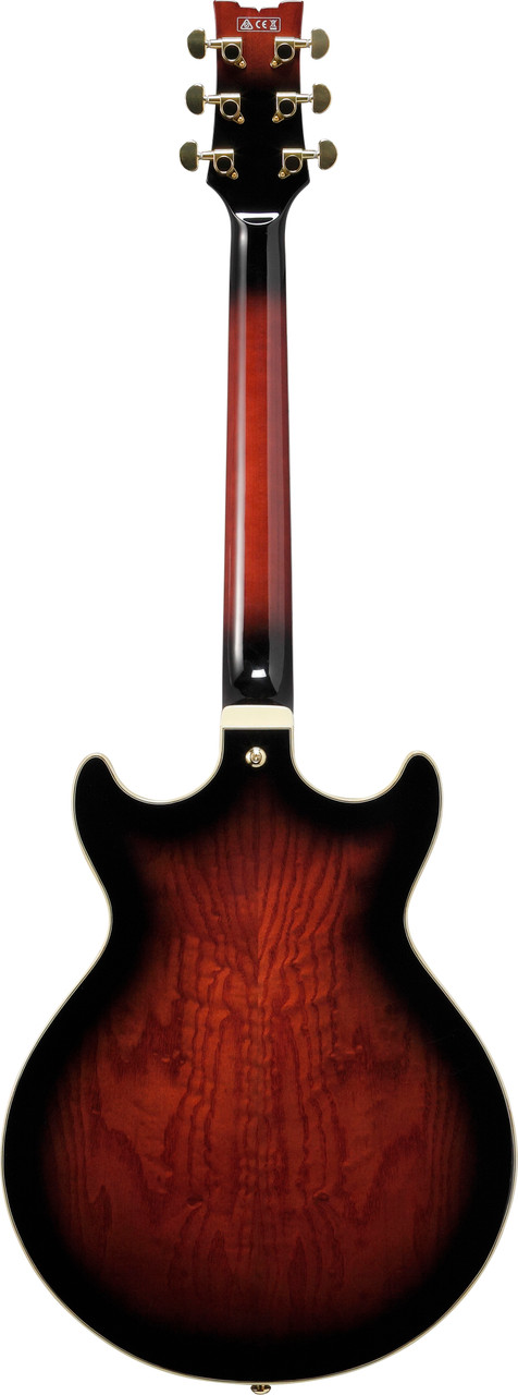 Ibanez AM Artstar 6 String Electric Guitar w/Case - Dark Brown Sunburst (AM153QADBS)