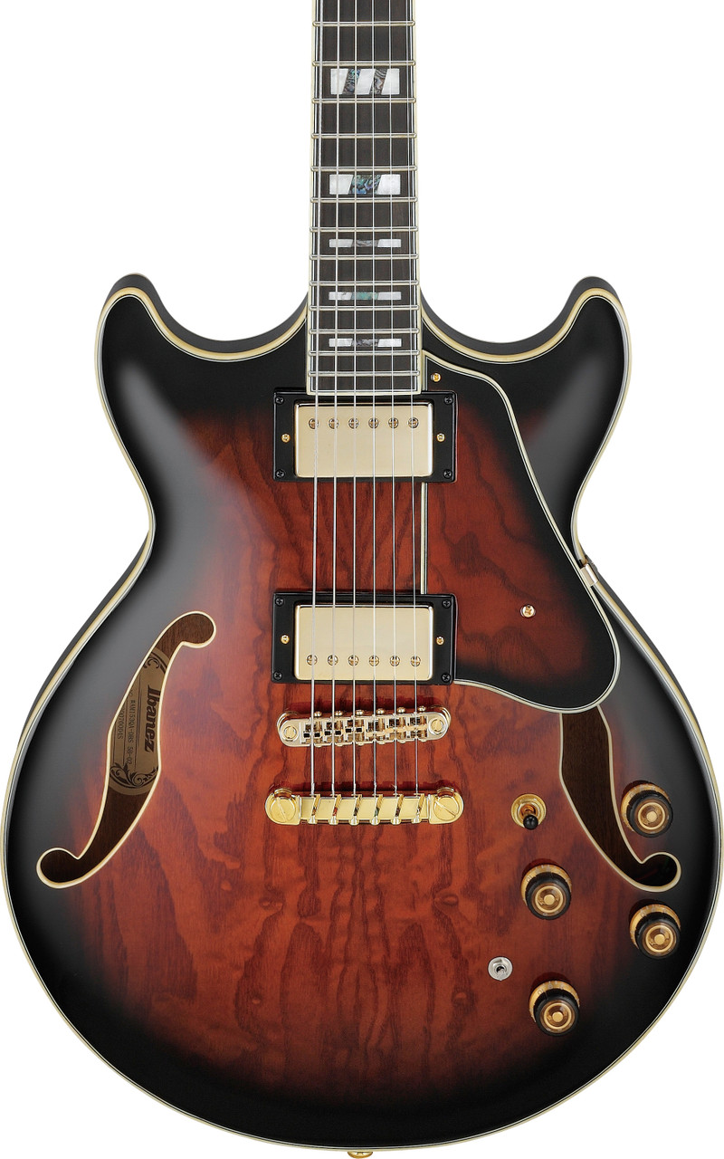 Ibanez AM Artstar 6 String Electric Guitar w/Case - Dark Brown Sunburst (AM153QADBS)